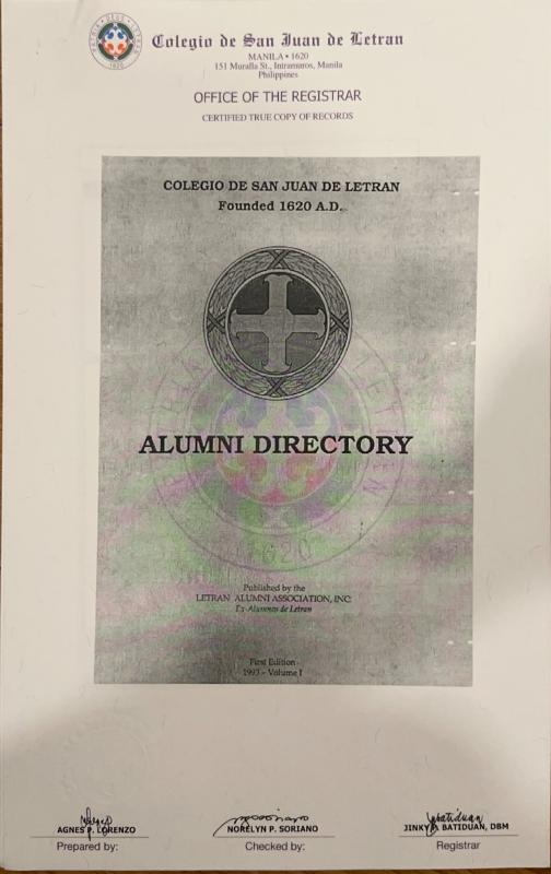 Annex W: Virgilio - Letran Records